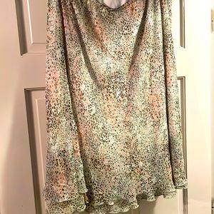 Pink, green and brown speckled skirt